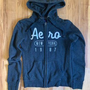 Aeropostale dark grey full zip hoodie
